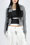 Cotton twill color matching zip-up