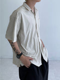 S/S Vegan Light Leather Half Shirt