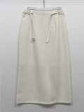 Lara Tweed Belted H-Line Long Skirt