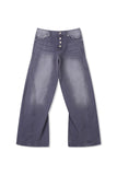 Button-fly wide denim pants