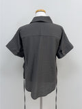 Paper Unbalanced Strap Short Sleeve Blouse