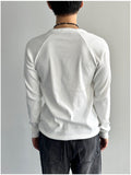 Lau Ribbed Henley Neck Long Sleeve