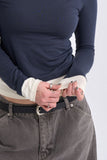 Modal two-tone layered long sleeves