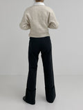 Zip-up round crop knit