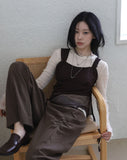 Ari Wrinkle See-Through Long Sleeve Tee