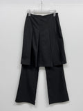 Pleated Bootcut Layered Slacks