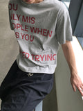 Trying Lettering Crop Short Sleeve T-shirt