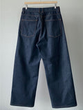 Two-Tuck Raw Wide Denim