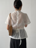 Earth Wrap See-Through Half Blouse