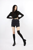 Finger slim hooded top