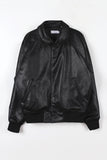 Vegan leather varsity jacket