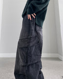 Tei Black String Cargo Denim