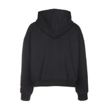 (MADE) Signature embroidery crop hood zip-up