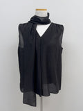 [Scarf SET] Sica V-Neck Sleeveless Blouse