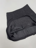 Wool pin tuck A-line mini skirt
