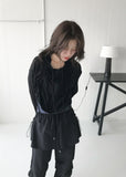 RIBBON SHEER HOODIE