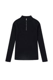 Rib semi-zip-up muscle fit knit