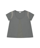 Sheer Panel Flare Tee