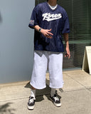 NAVY Embroidered Bermuda Pants
