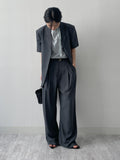 Log High Waist Wide Slacks