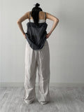 Sheer stripe parachute pants