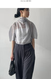 Puff Organza Half Blouse