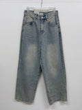 [unisex] 515 cat-washed wide denim pants