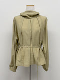 High-Neck Belted Balloon Fit Blouse
