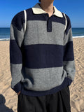 Bold stripe collar knit