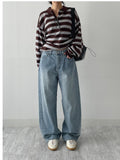 [unisex/wool 50%] Mentor Stripe Overfit Knit