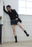 Damage Sleeveless Cardigan Set