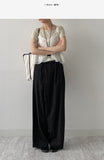 Unbalance Nylon Strap Wide Pants
