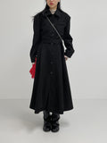 Belted Single Long One Piece Coat