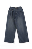 Wrap washing wide denim