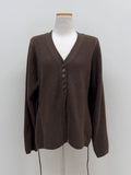 [wool50%] Glass Wool V-Neck Cardigan