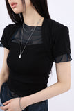 Crunchy mesh string tee