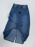 611 A-line Long Denim Skirt