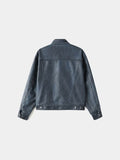 Leather trucker jacket