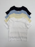Wave Punching Ribbed Short Sleeve T-Shirt