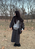 CHECK LONG SLIT WOOL SK