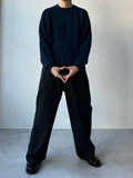 Waistbandless Two-Tuck Wide Denim