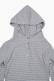 Seasoning stripe hood long sleeve