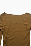 Poema shirring long sleeve tee