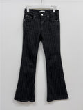 Striped Low Bootcut Denim Pants