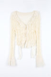 Buttery Frill See-Through Cardigan