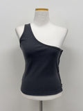 Button One-Shoulder Ribbed Vest