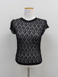 [Short sleeve ver.] Floral Lace See-through T-Shirt