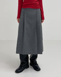 Lehman Wool Pleated Long Skirt