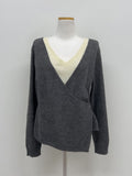 Duin V-Neck Layered Wrap Knit