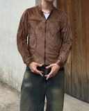 Crop Suede Biker Jacket